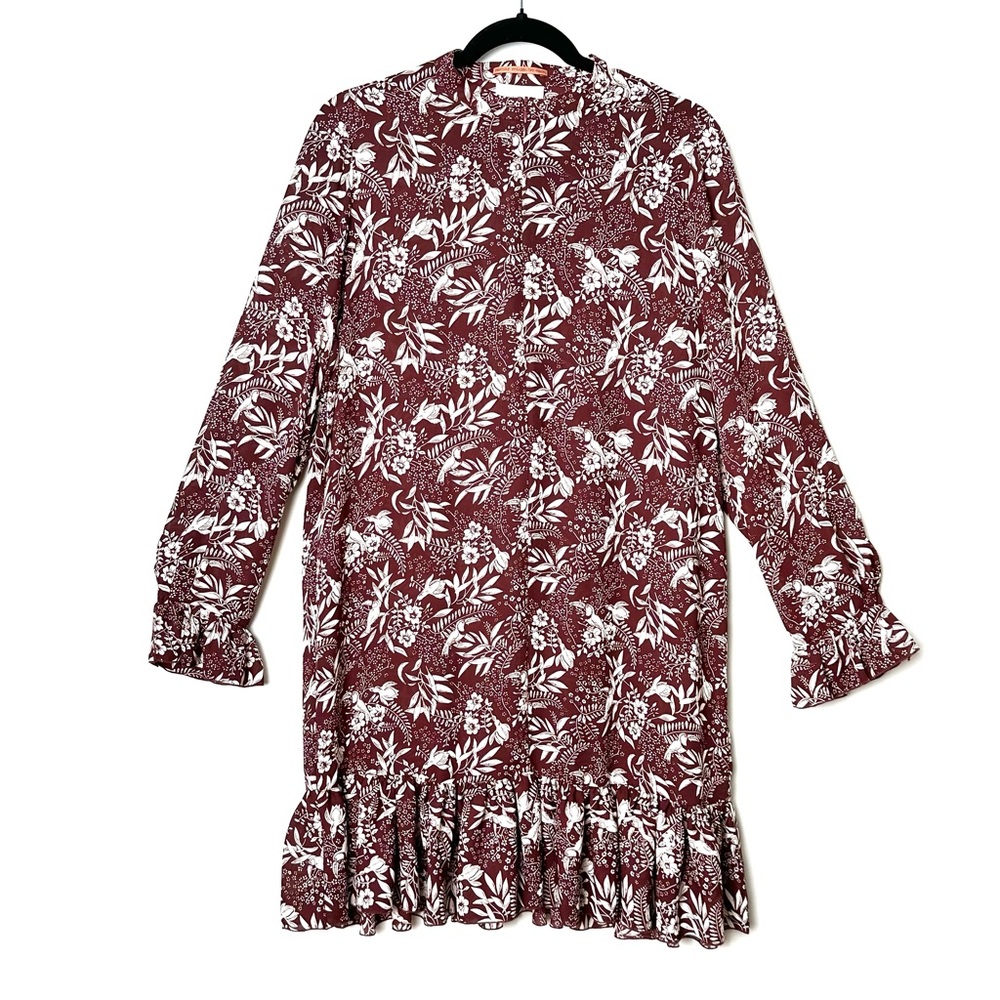 Scotch & Soda Burgundy Floral Mini Dress